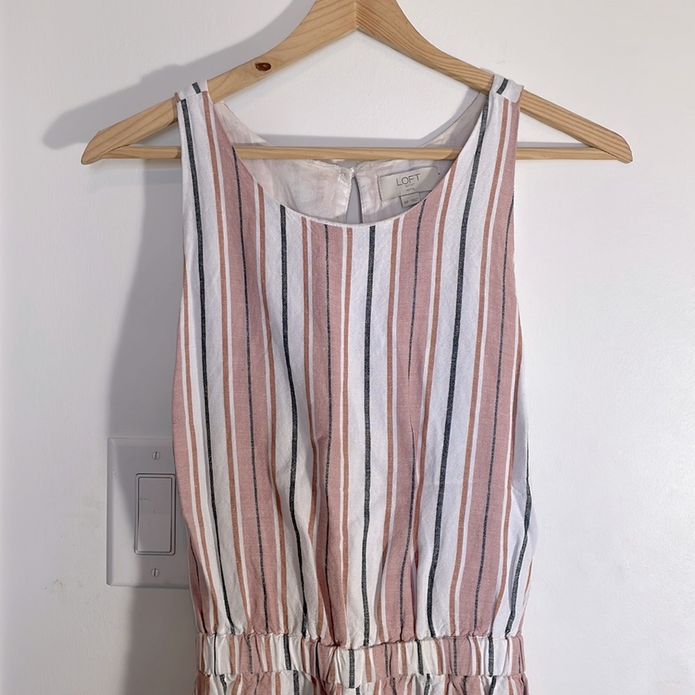 LOFT Striped Jumpsuit